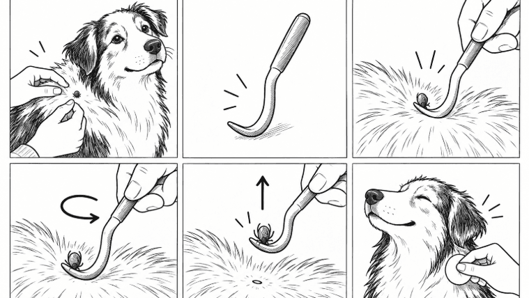 Схема извлечения клеща